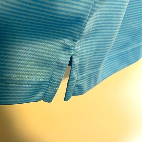 Greg Norman ML75 Play-dry polo shirt sleeve golf micro stripe blue shirt size XL - Picture 4 of 9